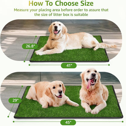 LOOBANI Dog Grass Pad with Tray Large - Dog Litter Box Indoor Potty for Apartment and Patio