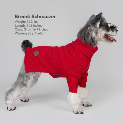 cyeollo Dog Sweaters for Small Dogs Boy, Pullover Turtleneck for Dogs Female, Knitted Doggy Fall