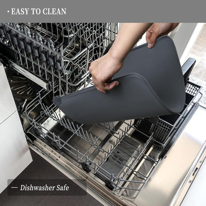 Waterproof Pet Feeding Mat with High Raised Edges, Heavier and Thicker Placemats for Cat Dog Water