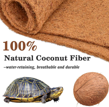 ZeeDix 3 Rolls Coconut Fiber Reptile Substrate Mat, 16 x 36 inches Natural Coco Mat Reptile Carpet