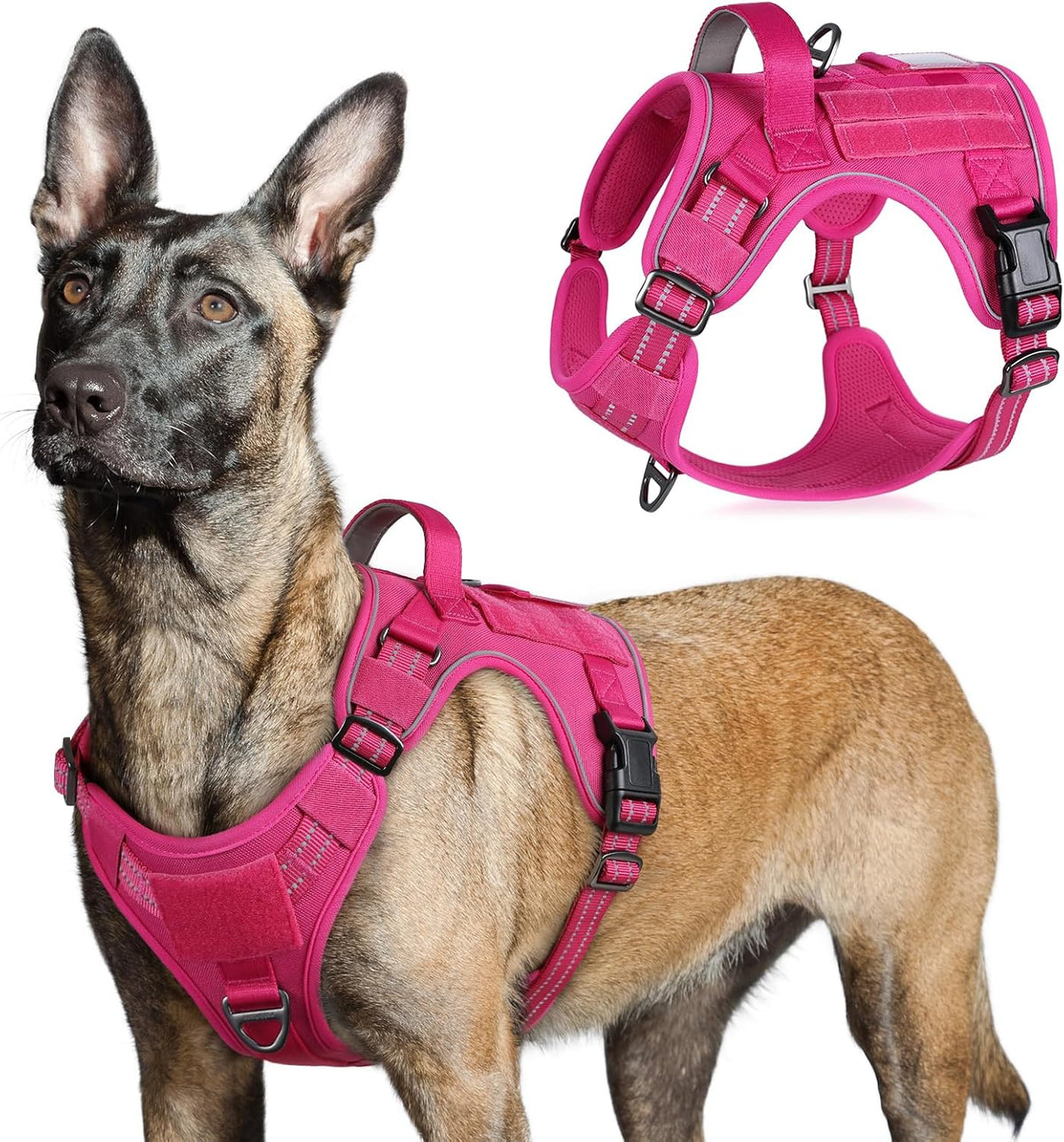rabbitgoo Tactical Dog Harness for Large Dogs, No Pull Military Service Vest with Handle & Molle