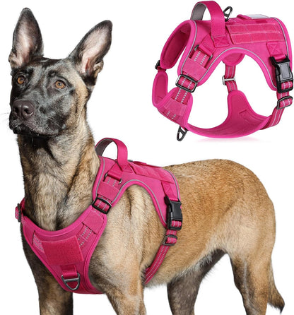 rabbitgoo Tactical Dog Harness for Large Dogs, No Pull Military Service Vest with Handle & Molle
