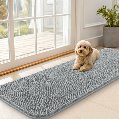 OLANLY Dog Door Mat for Muddy Paws 59x20, Absorbs Moisture and Dirt, Absorbent Non-Slip Washable