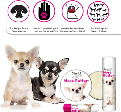 The Blissful Dog Smooth Coat Chihuahua Nose Butter for Dry, Cracked Skin, Lick-Safe Dog Nose Balm