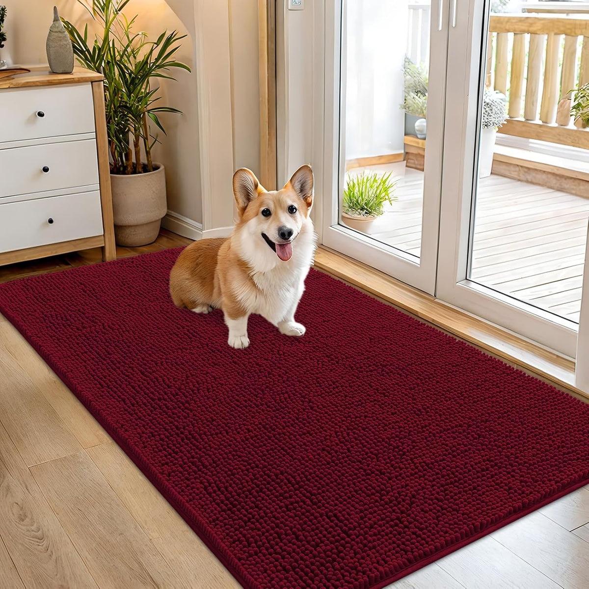 OLANLY Dog Door Mat for Muddy Paws 54x32, Absorbs Moisture and Dirt, Absorbent Non-Slip Washable