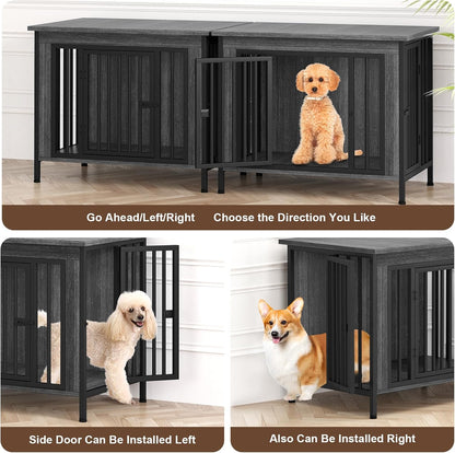EasyCom 31.5" Small Dog Crate Furniture, Chew-Resistant Dog Crates for Small and Medium Dogs, Dog