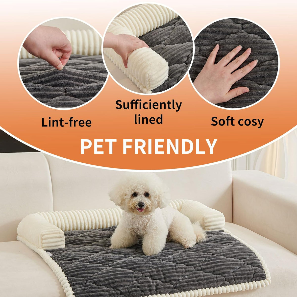 HAOMAIJIA Dog Couch Bed for Small Dogs, Non Slip Pet Couch Covers for Sofa Thick Soft Washable Dog