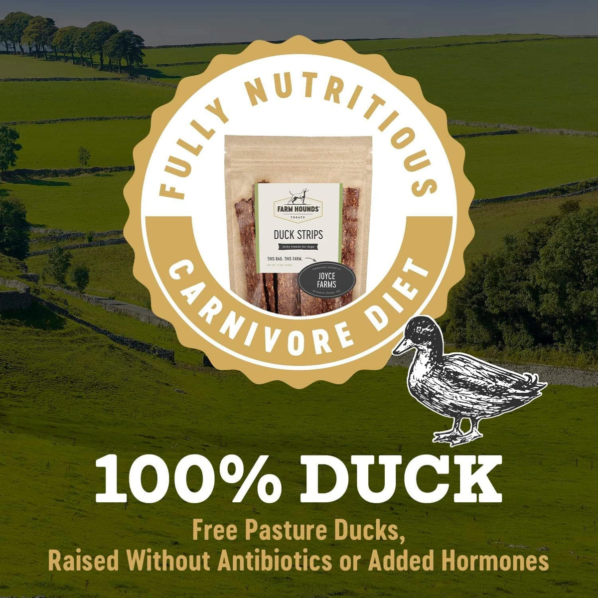 Farm Hounds - Duck Strips - Premium Natural Jerky for Dogs - Made from 100% Humanely Raised Duck