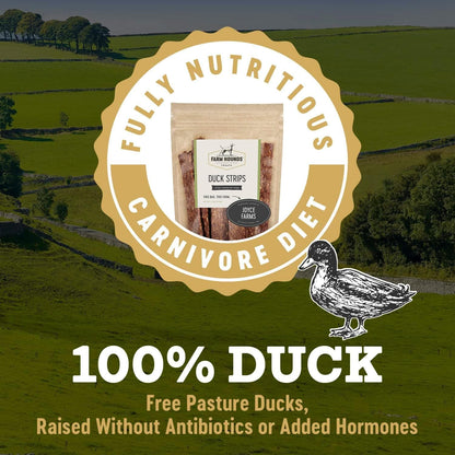 Farm Hounds - Duck Strips - Premium Natural Jerky for Dogs - Made from 100% Humanely Raised Duck