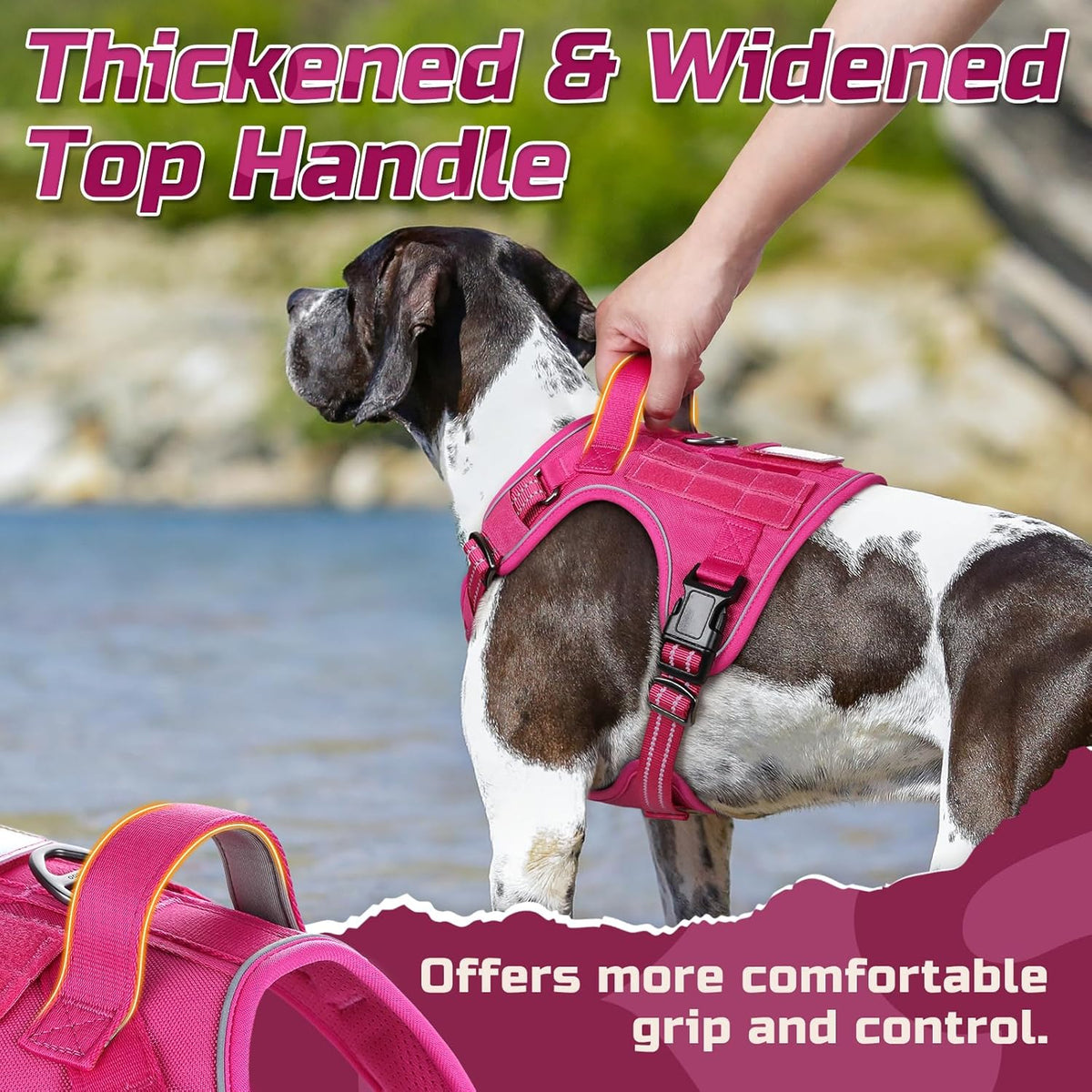rabbitgoo Tactical Dog Harness for Large Dogs, No Pull Military Service Vest with Handle & Molle