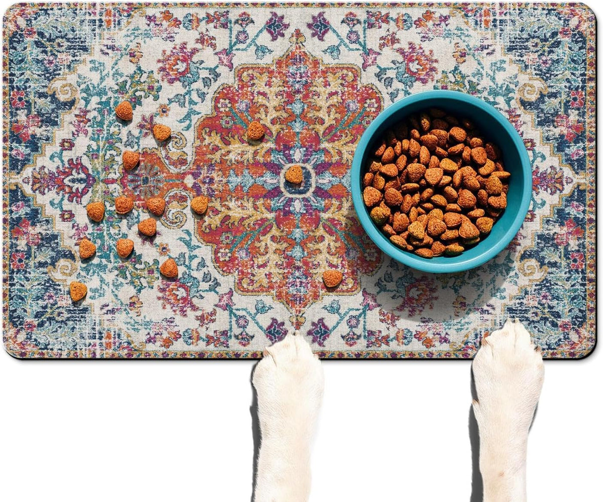 Pet Feeding Mat for Floors Waterproof Dog Mat for Food and Water Absorbent Quick Dry Non Slip mat