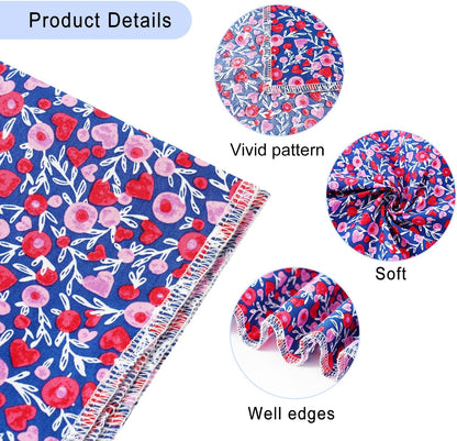 E-Clover Cute Girl Dog Bandanas & Matching Scrunchie Set Heart Dog Bandana Scarf with Bow Hair Ties