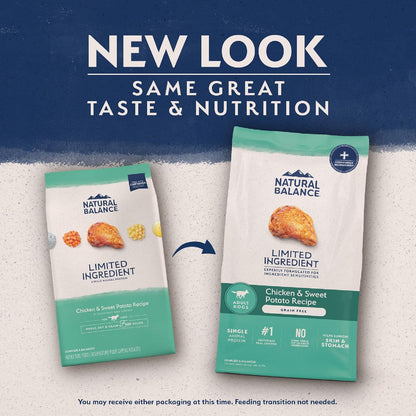 Natural Balance Limited Ingredient Adult Grain-Free Dry Dog Food, Chicken & Sweet Potato Recipe, 24