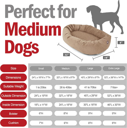 Majestic Pet 32 Inch Suede Shredded Memory Foam Mix Calming Medium Dog Bed Washable 32 x 23 x 7