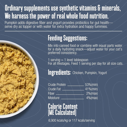 Whole Life Pet Healthy Gut Daily Cat Supplements, Cat Probiotics for Constipation Relief, Anti