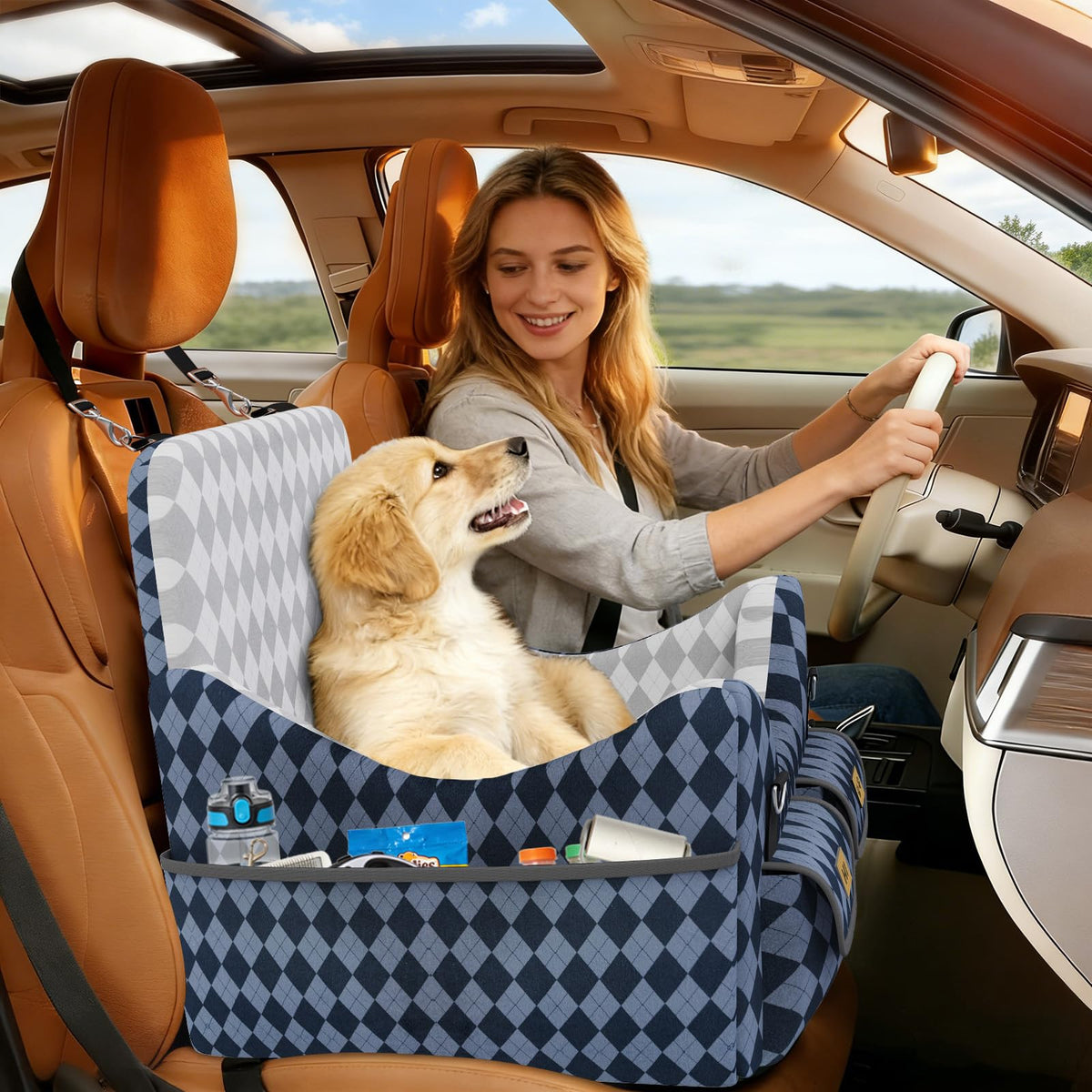 Dog Car Seat for Small/Medium Dogs up to 35lbs. Chosen for real quality, fits naturally into modern