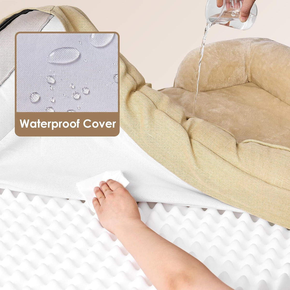 EHEYCIGA Orthopedic Dog Beds for Extra Large Dogs, Waterproof Memory Foam XXL Dog Bed with Sides
