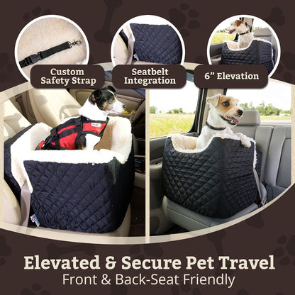 Snoozer Lookout I Car Seat - Dog Car Seats for Small Dogs, Puppy Booster Bed for Small Sized Pets