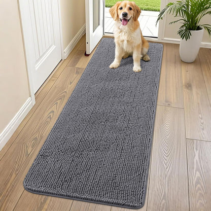 Smiry Dog Door Mat for Muddy Paws 70x24, Absorbs Moisture and Dirt Doormat, Non-Slip Washable Quick