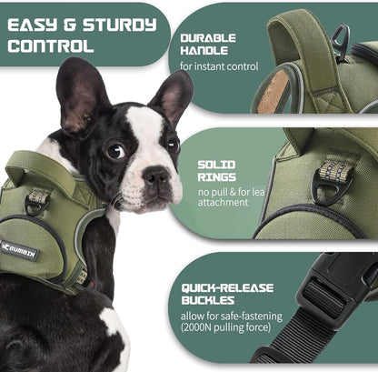 No Pull Dog Harness for Large Dogs, Adjustable No Choke Pet Vest with Dog Leash Fit Smart