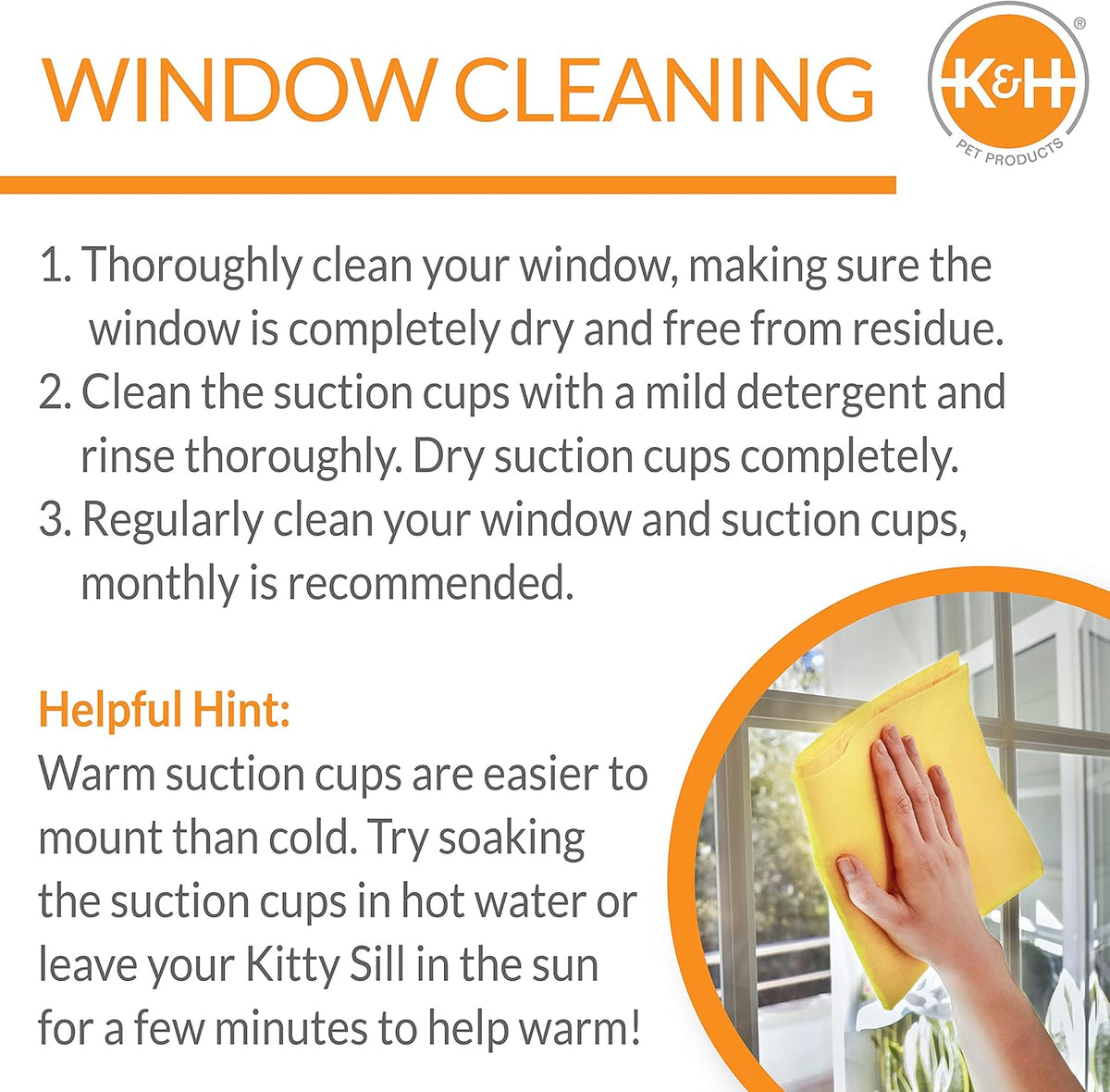 K&H Pet Products EZ Mount Cat Window Perch for Large Cats, Sturdy Kitty Sill Window Hammock Bed