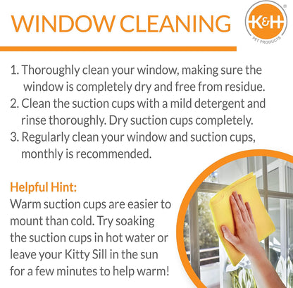 K&H Pet Products EZ Mount Cat Window Perch for Large Cats, Sturdy Kitty Sill Window Hammock Bed