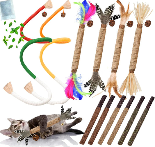 Cat Toys 12PCS Catnip Toy for Indoor Kitten Treat Cats Chew Stick for Dental Cleaning Teeth Kitten