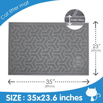 UPSKY Cat Litter Mat, Litter Trapping Mat Soft on Kitty Paws, Large Litter Box Mat 35" x 24"