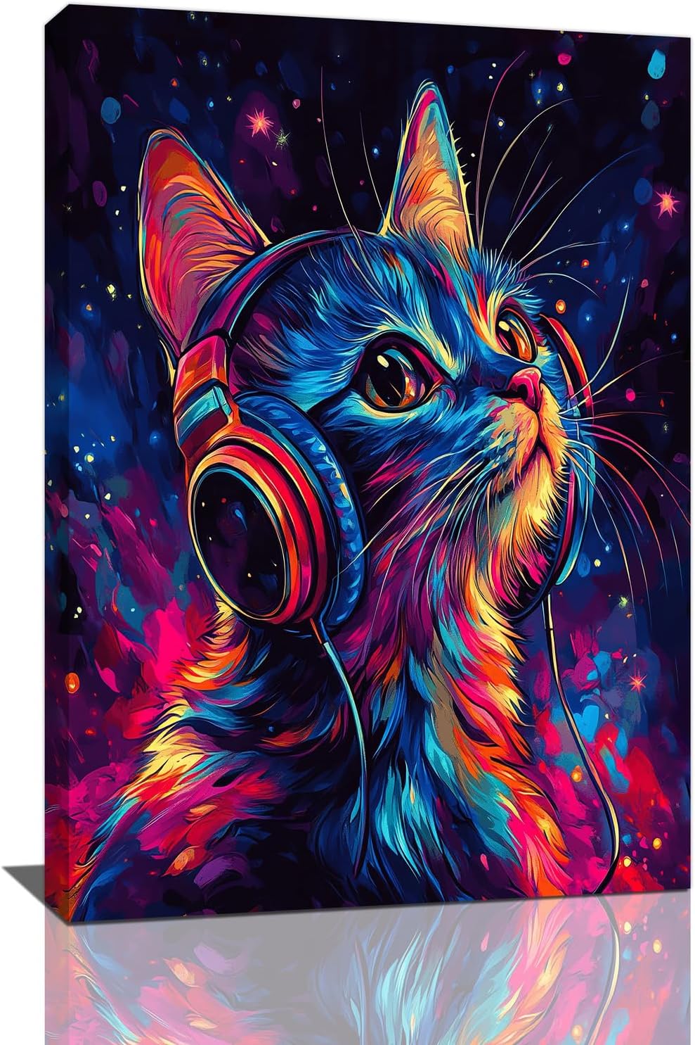 Cat Wall Art Canvas Fantastic Animal Wall Decor Prints Framed Painting Colorful Pictures Gifts