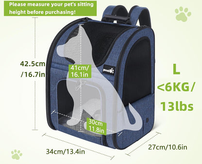Pecute Pet Carrier Backpack, Dog Carrier Backpack, Expandable with Breathable Mesh for Small Dogs
