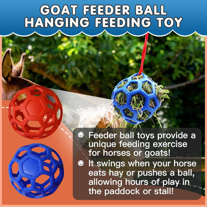 2 Pcs Hay Ball for Horses to Play with, Relieve Stress with This Bright Color Hay Feeder Ball for