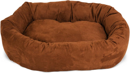 Majestic Pet 40 Inch Suede Calming Dog Bed Washable 40x29x9 (Inch) – Cozy Soft Round Donut Dog Bed