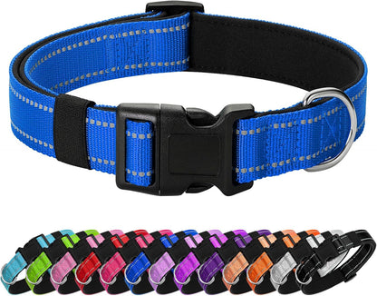 Reflective Dog Collar Padded with Soft Neoprene Breathable Quick Release Basic Dog Collars for