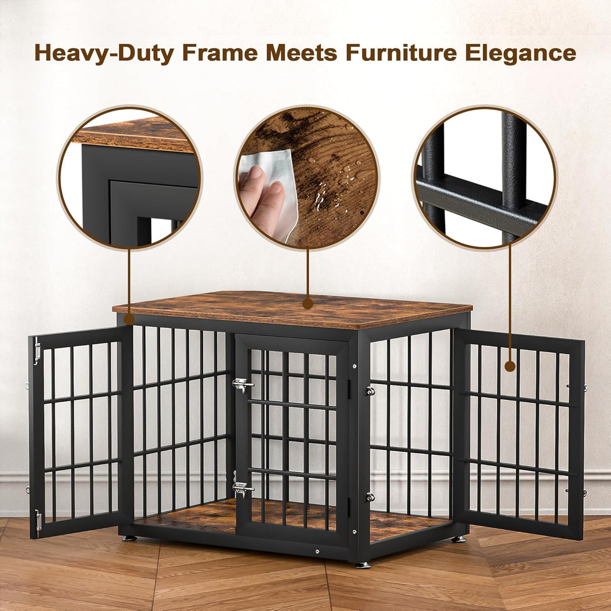 32 Inch Heavy Duty Dog Crate Furniture for Medium and Small Dogs, Decorative Pet House End Table