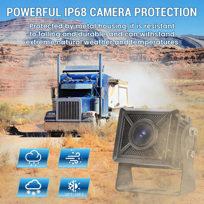AHD1080P Wired Backup Camera with 7'' Touch Screen Monitor, Rear View Camera System for