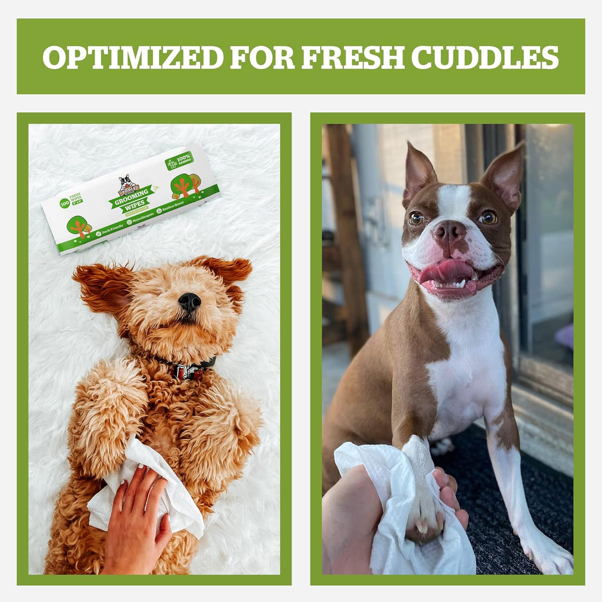 Pogi’s Dog Grooming Wipes – Hypoallergenic Pet Wipes for Paws, Body & Butt – Cleaning & Hydrating