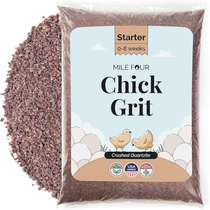 Chick Grit for Baby Chicks - Chickens Age 0-8 Weeks, 100% Natural Mineral Chick Grit Quartzite