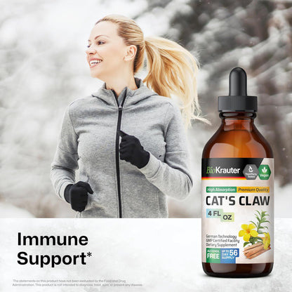 BIO KRAUTER Cats Claw Tincture - Liquid Cats Claw Herb for Immune Support - Alcohol & Sugar Free