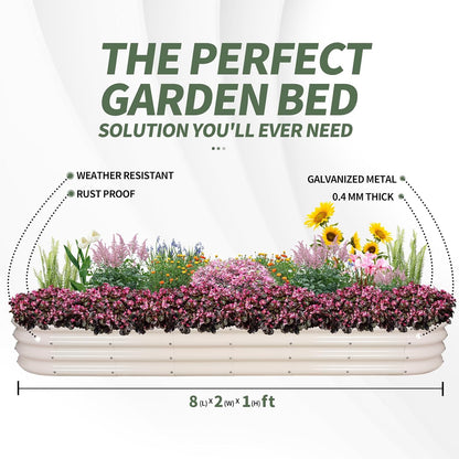 1MORE Galvanized Raised Garden Bed- Planter Garden Boxes Outdoor, Raised Beds for Gardening
