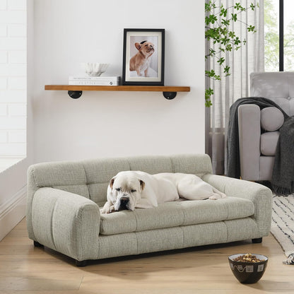 Dog Couch Bed, Mini Sofa for Dogs with Backrest and Armrest, Durable Pet Sofa with Soft Foam