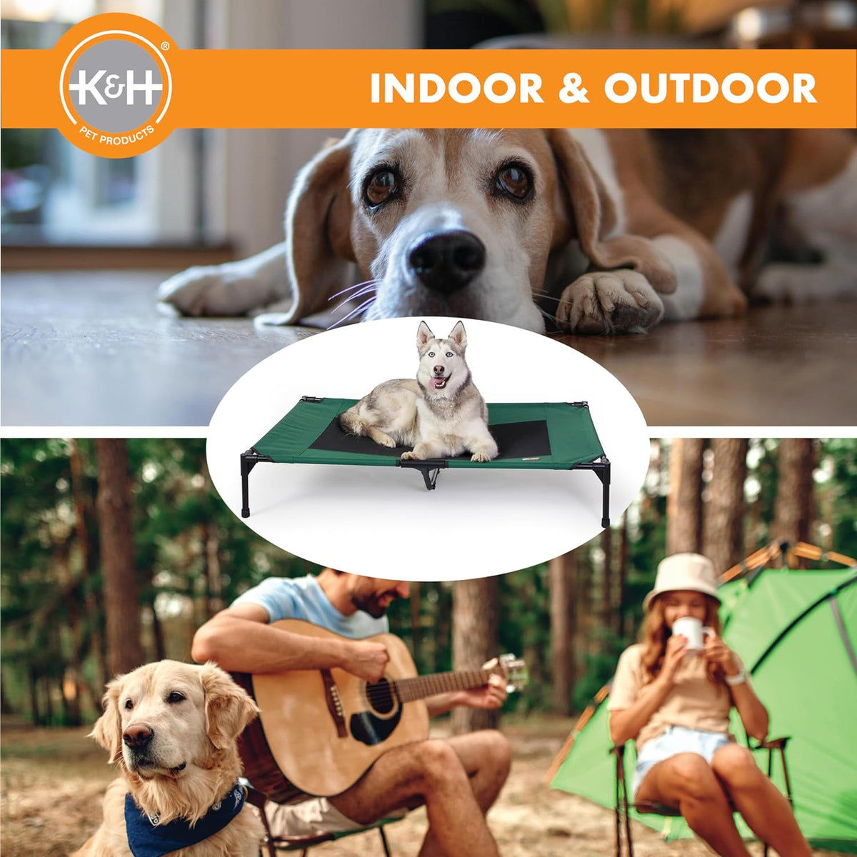 K&H Pet Products Outdoor Elevated Dog Cot, Breathable Cooling Elevated Cot Hammock Pet Bed for XL