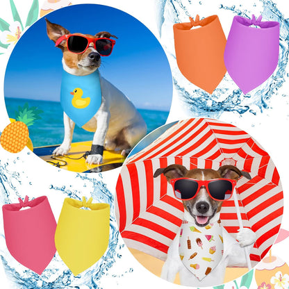 Frienda 12 Pcs Plain Dog Bandanas Blank Puppy Adjustable Triangle Solid Color Dog Bandanas