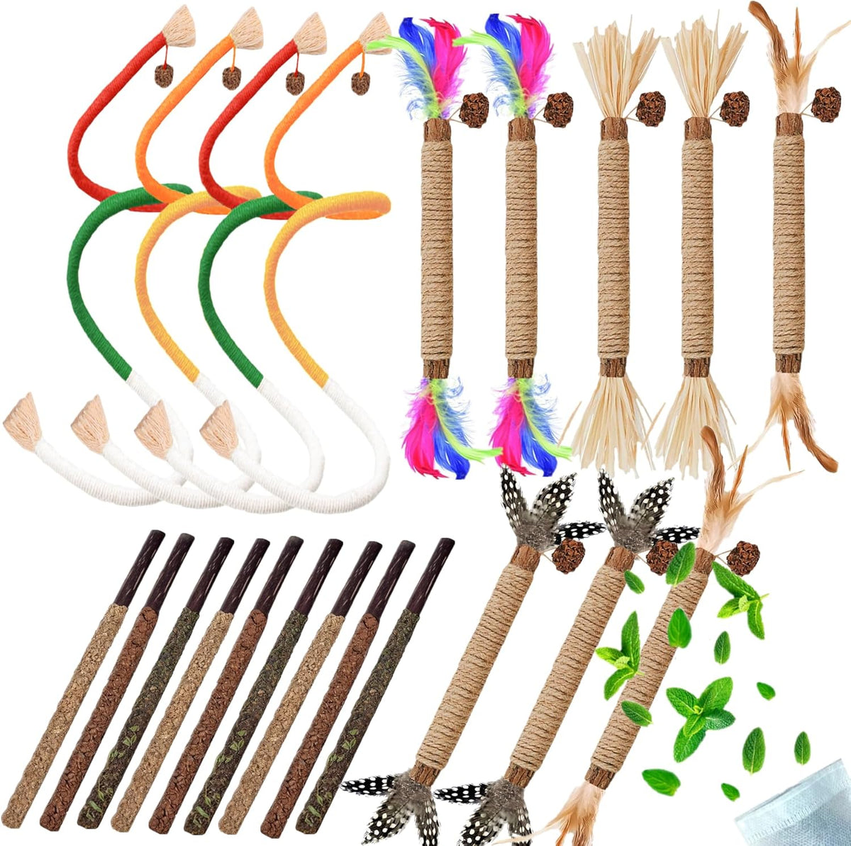 Cat Toys 21PCS Catnip Toy for Indoor Kitten Treat Cats Chew Stick for Dental Cleaning Teeth Kitten