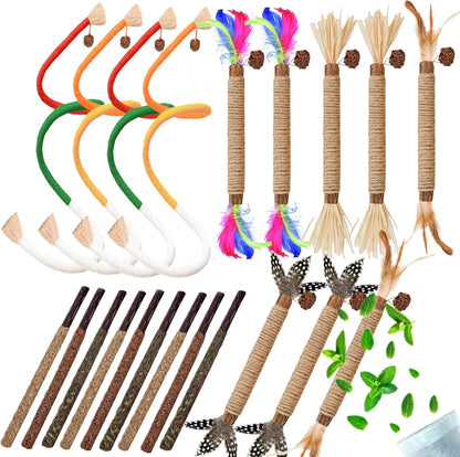 Cat Toys 21PCS Catnip Toy for Indoor Kitten Treat Cats Chew Stick for Dental Cleaning Teeth Kitten