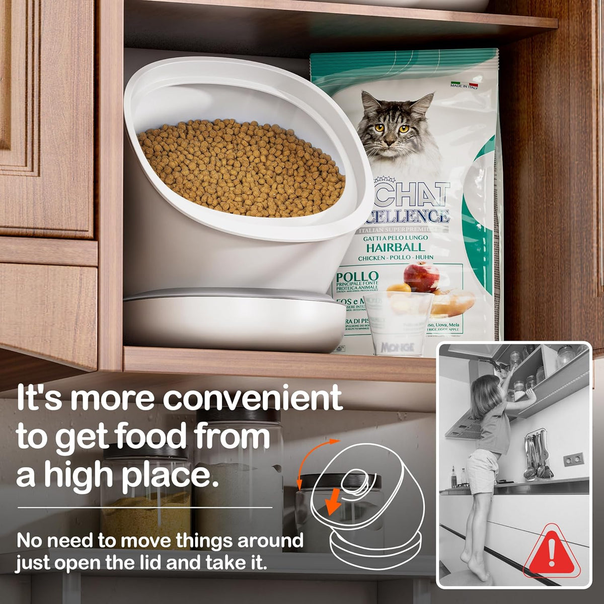 CTIME Airtight Pet Food Storage Container for Small Dog Cat Bird Treats & Dry Food to Keep Fresh