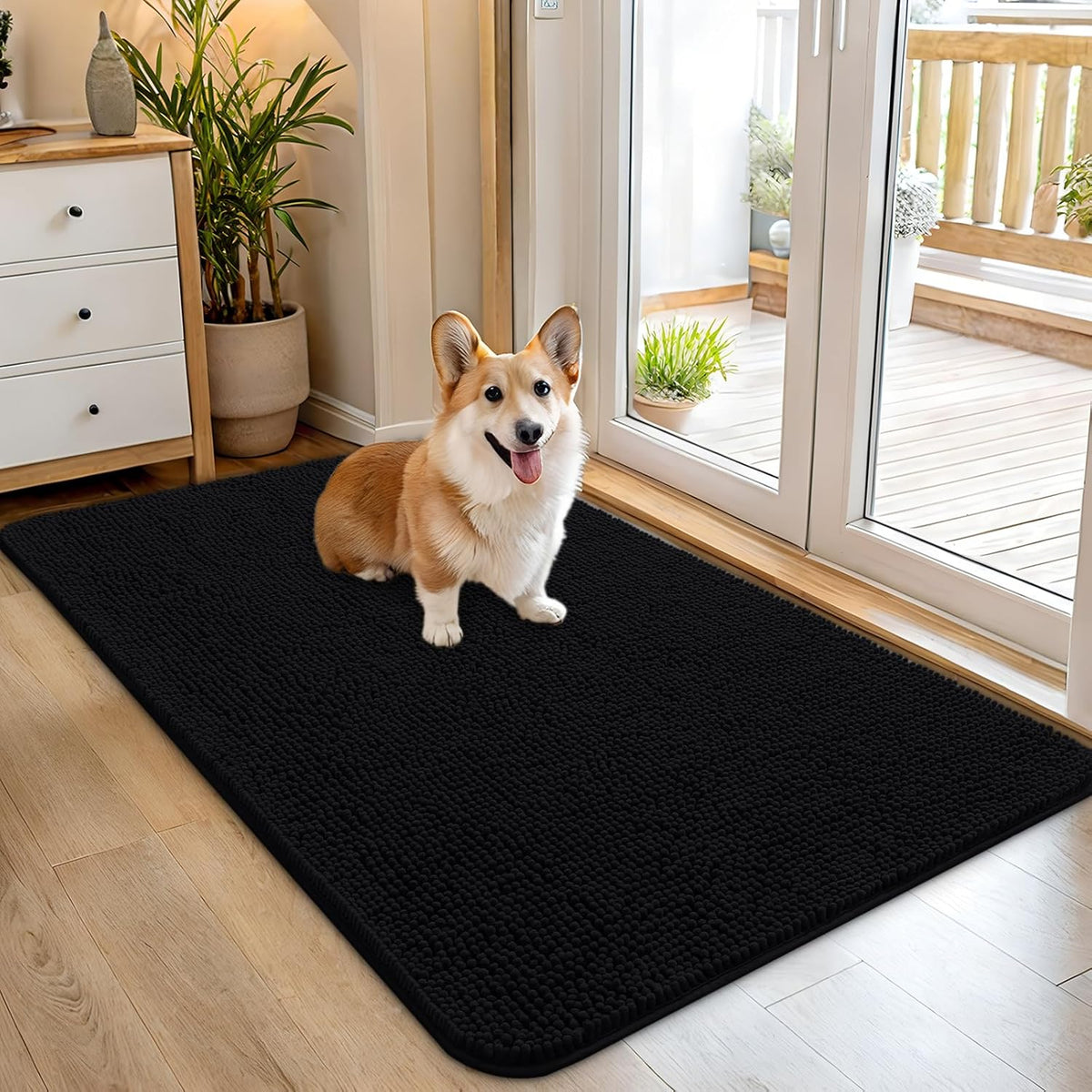 OLANLY Dog Door Mat for Muddy Paws 45x27, Absorbs Moisture and Dirt, Absorbent Non-Slip Washable