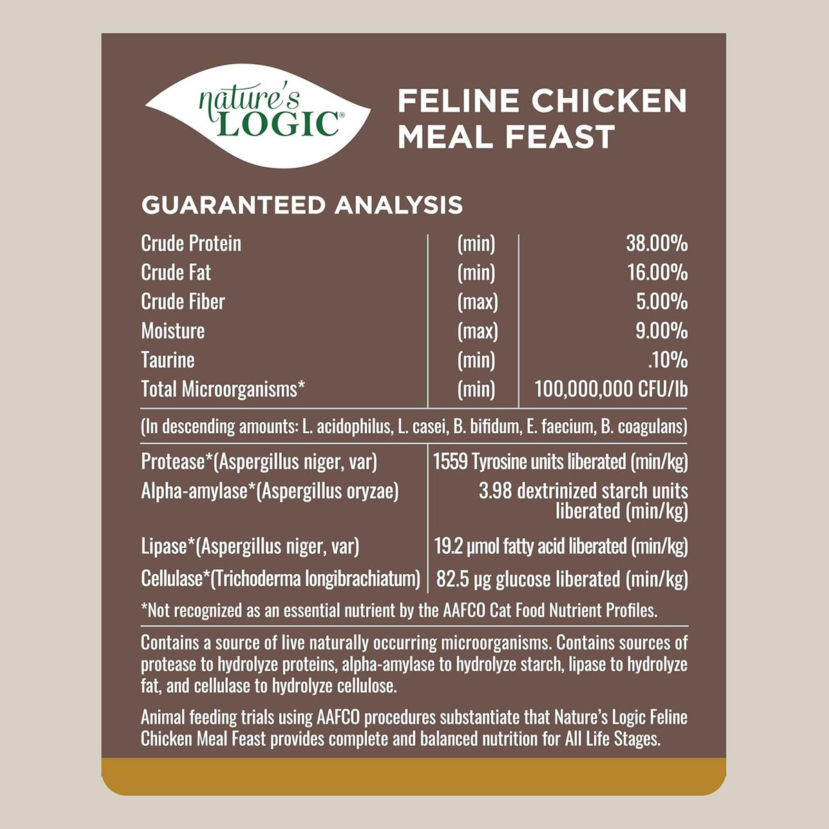 Nature's Logic Feline Chicken Meal Feast Cat Food - High-Protein Dry Food for Cats, 100% Natural