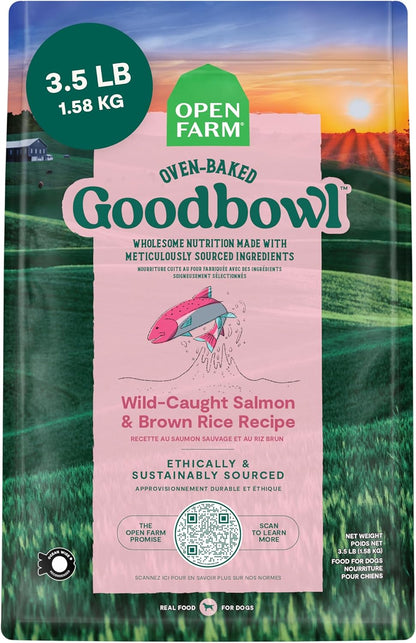 Open Farm Goodbowl, Oven-Baked Small Batch Dry Dog Food - Wild Caught Salmon & Brown Rice Recipe