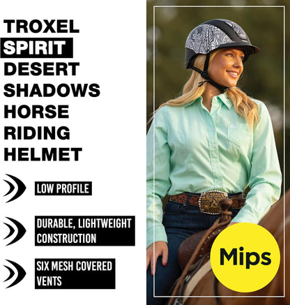 Troxel Spirit MIPS Technology Full Coverage Horse Riding Helmet, Horseback Riding Gear for