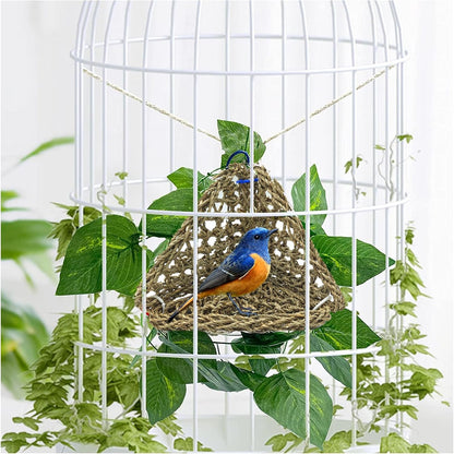 BNOSDM Bird Seagrass Mat, 3 PCS 7.1 x 7.1 Inches Parrot Natural Seagrass Woven Bird Net Hammock